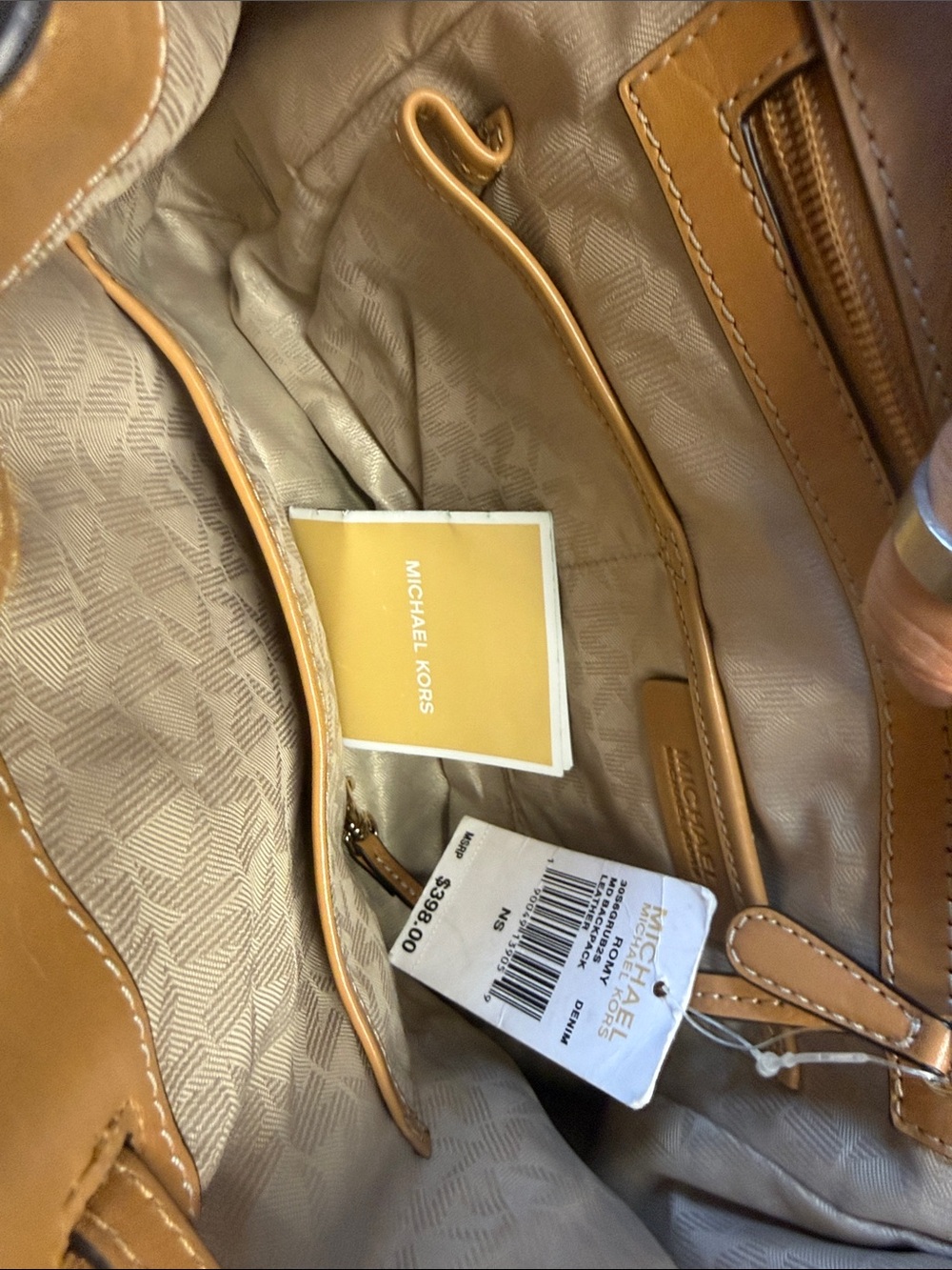 Michael Kors Blue Suede and Tan Leather Backpack 🎒 one size - Picture 6 of 12